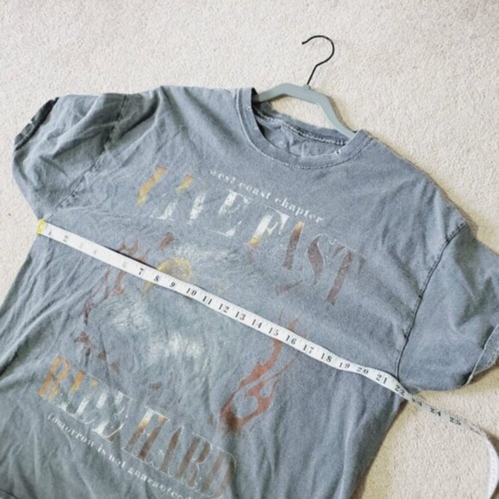 Pacsun L.A. Vintage Style 90s Grunge Distressed East Coast Biker Style Tee L - Picture 6 of 8